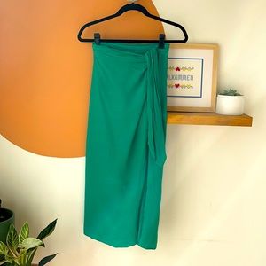 & Other Stories teal wrap skirt